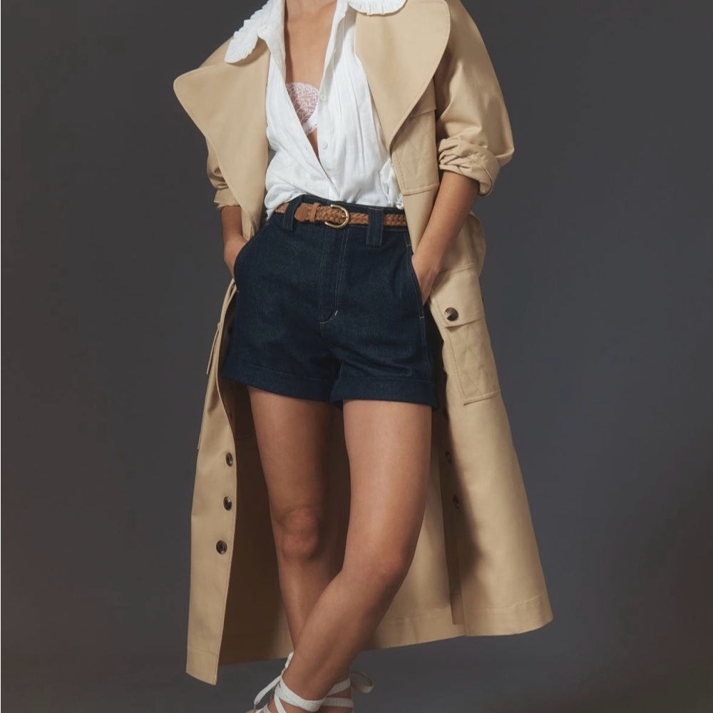 Farm Rio Pockets Over Nude Trench Coat - Picture 4 of 11